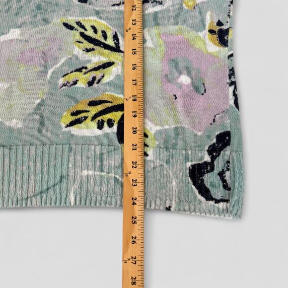 Nic + Zoe Women's Greenhouse Garden Sweater Blue Cotton V-Neck Size XL - Picture 8 of 11